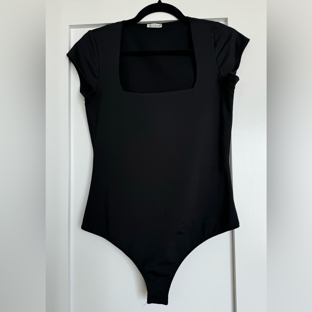 free people intimates | square neck black bodysuit women